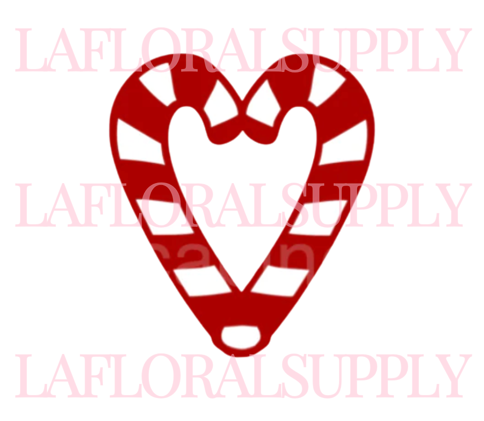 Candy Cane Heart Christmas Topper