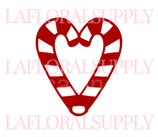 Candy Cane Heart Christmas Topper