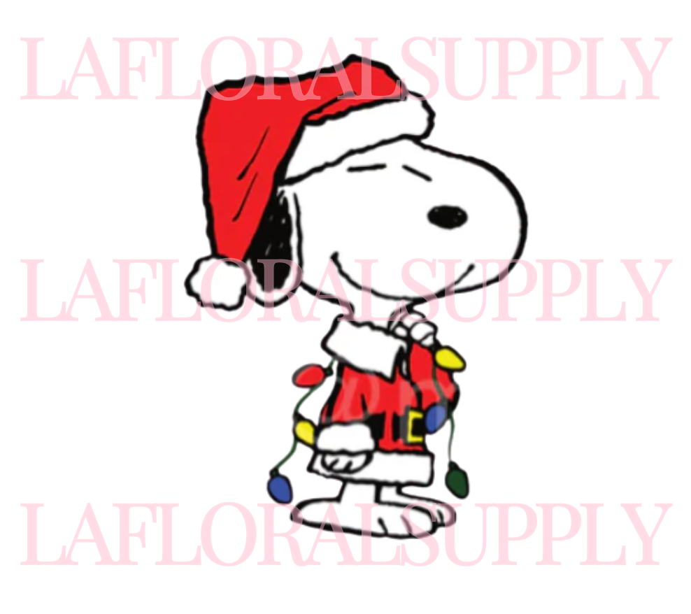 Printed Santa Snoopy Christmas Lights Christmas Topper
