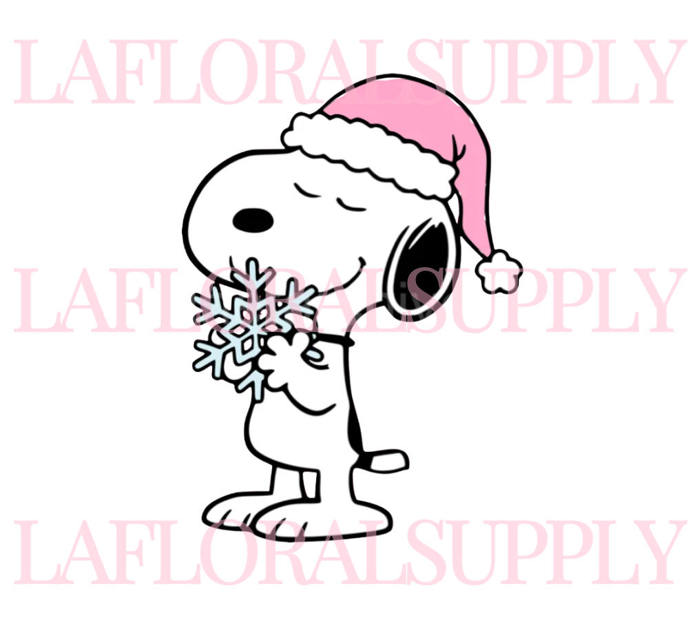 Snoopy Holding Snowflake Standing Christmas Topper