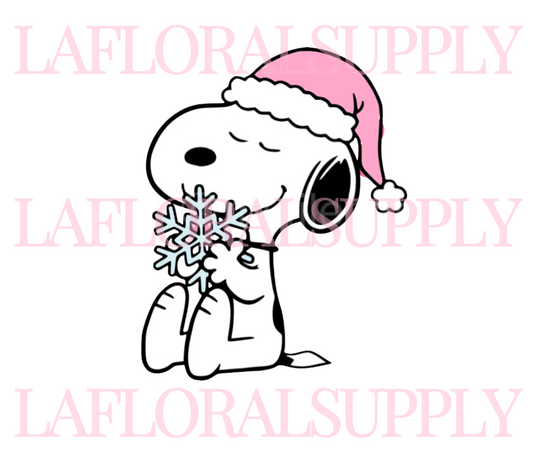 Snoopy Holding Snowflake Christmas Topper