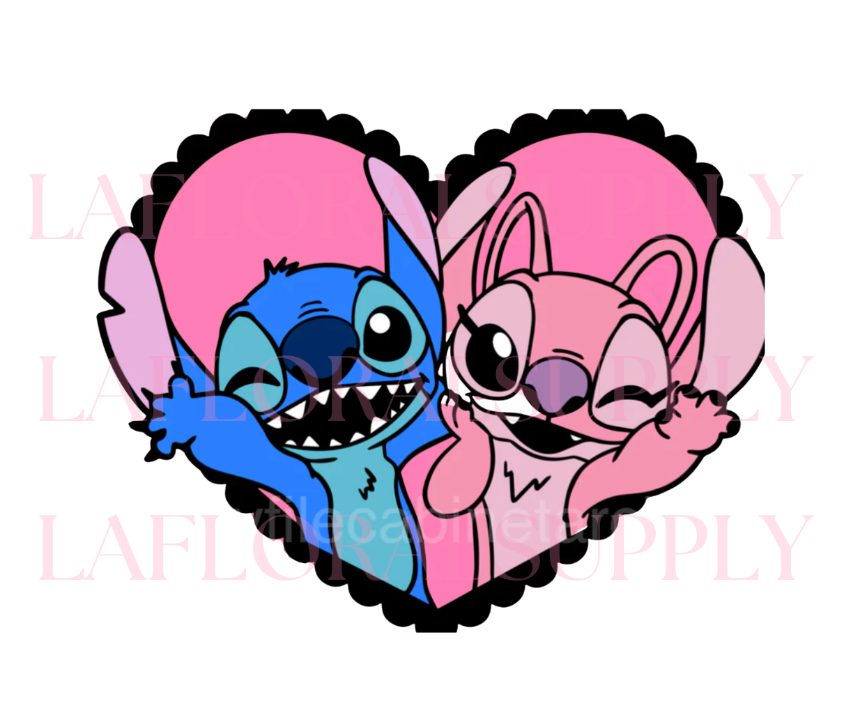 Stitch Angel Love Heart Valentine's Day Printed Topper