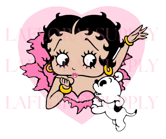 Betty Boop Heart Valentine's Day Printed Topper