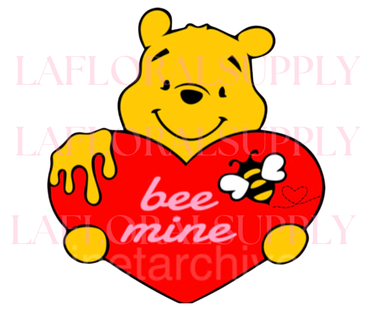 Winnie The Pooh Bee Mine Valentine's Day Printed Topper