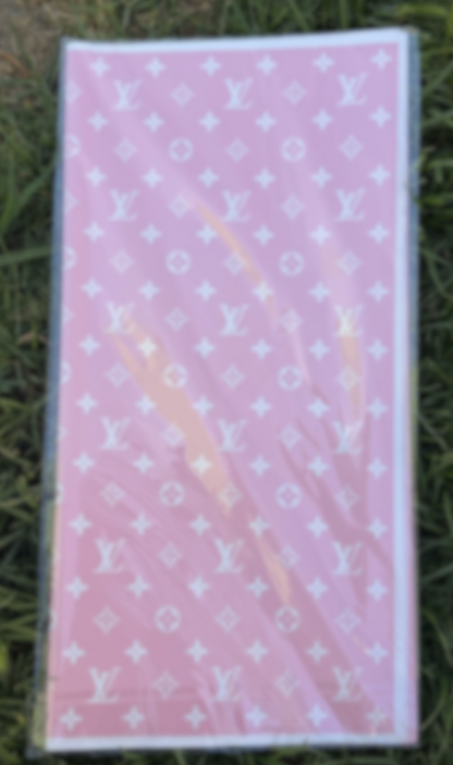 Pink White Border Luxury Floral Paper