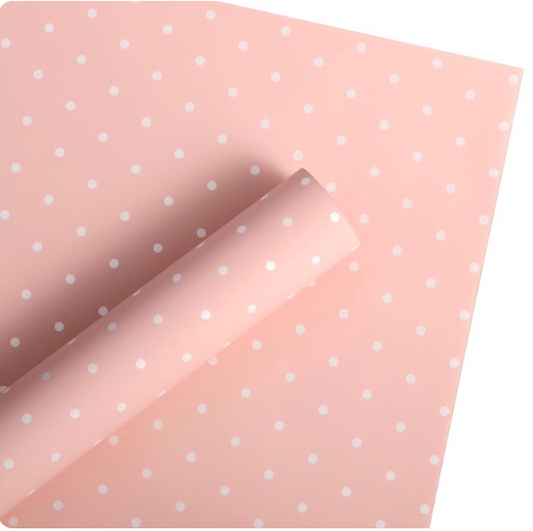 Pink Pearl White Dot Floral Paper