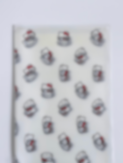 HK Red Bow White Frosted Floral Paper