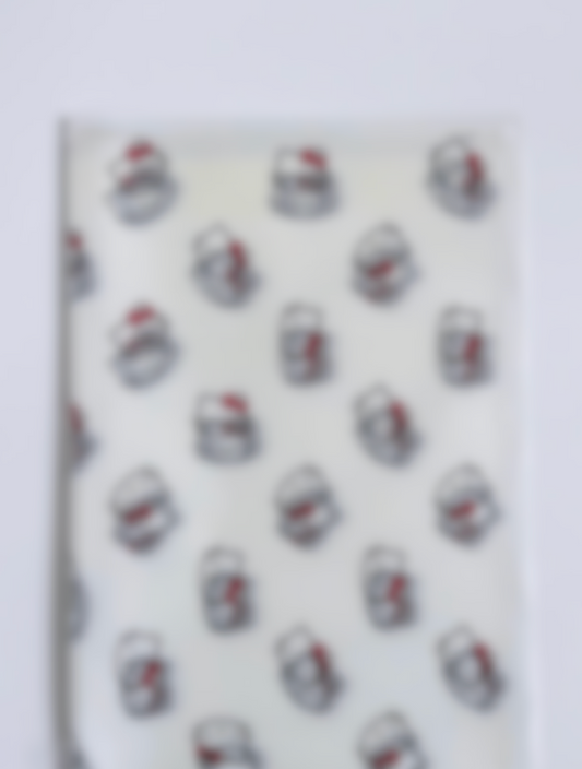 HK Red Bow White Frosted Floral Paper