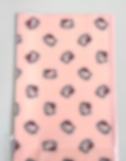 HK Red Bow Pink Frosted Floral Paper