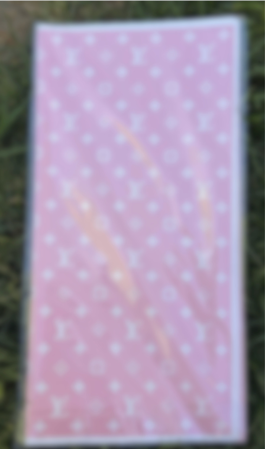 Pink and White Solid White Border L&V Luxury Floral Paper