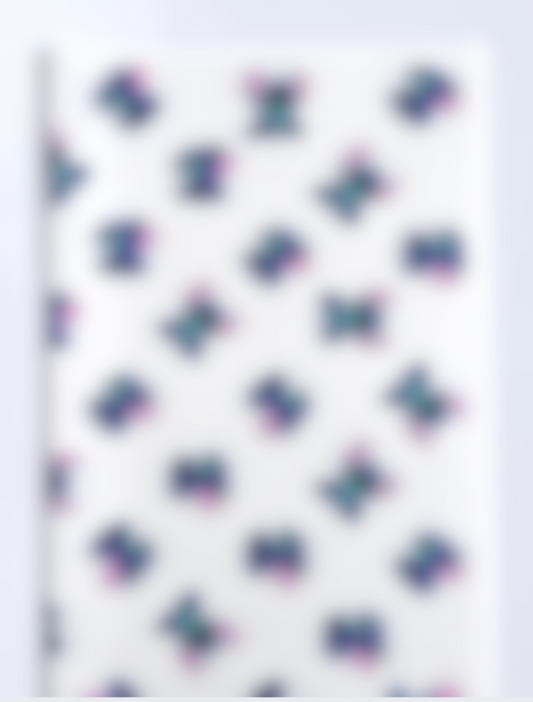 White Frosted St!tch White Border Floral Paper