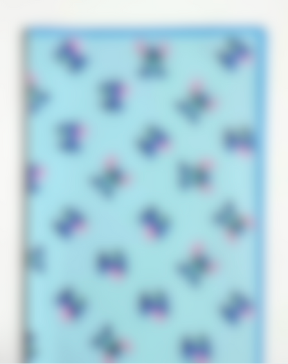 Blue Frosted St!tch Blue Border Floral Paper