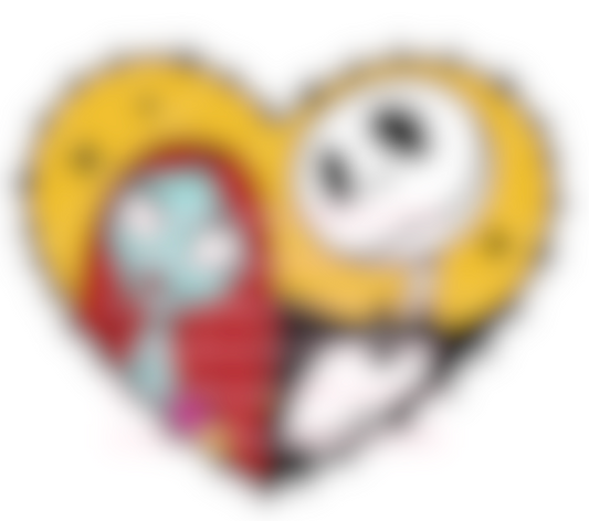 J & Sally Heart Printed Halloween Topper