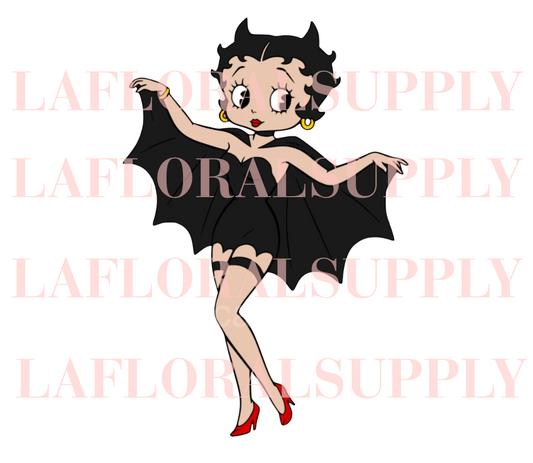 Betty Boop Bat Printed Halloween Topper