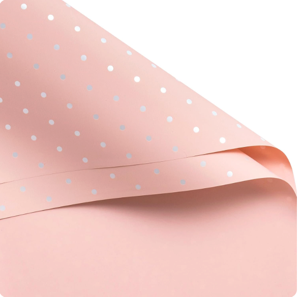 Pink Pearl White Dot Floral Paper