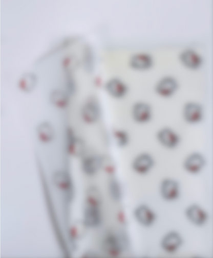 HK Red Bow White Frosted Floral Paper